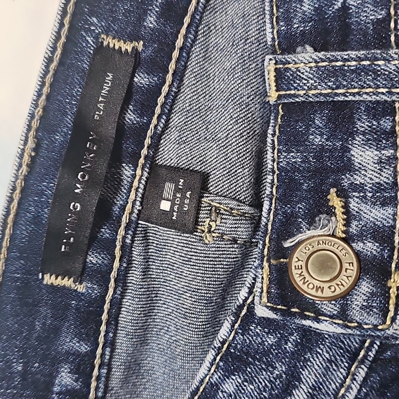 Flying Monkey Dark Blue Skinny Low Waist Jeans Size 25 - Picture 3 of 6